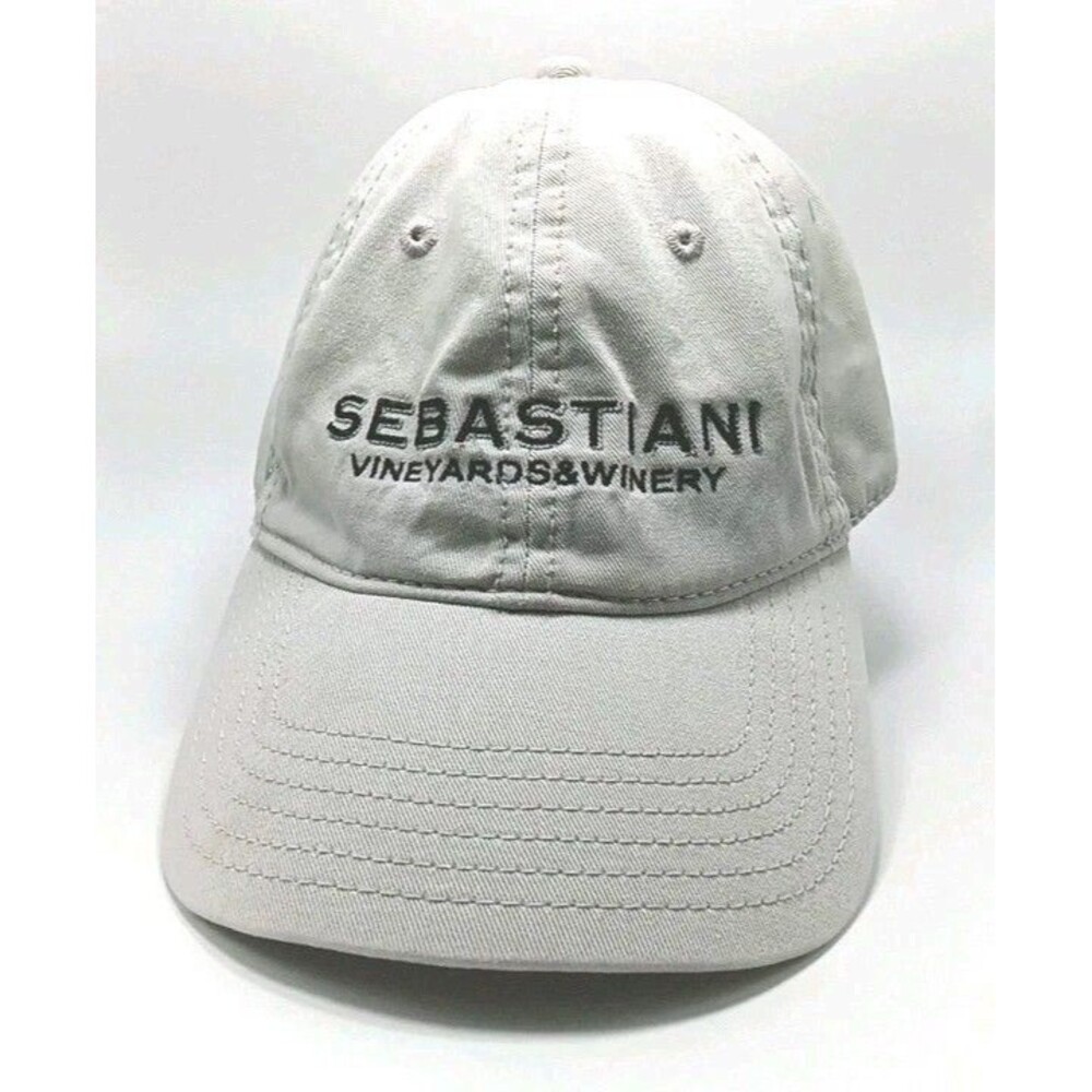Vintage Sebastiani Vineyards & Winery Embroidered Strapback Khaki Dad Hat Cap